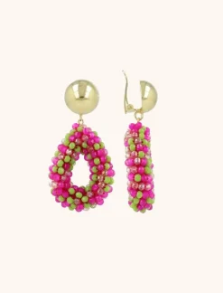 Fuchsia Lime Oorbellen Berry Druppel S Clip