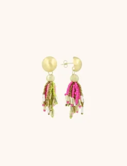 Fuchsia Lime Oorbellen Fantasy Tassle S