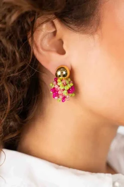 Fuchsia Lime Oorbellen Jacky Globe S Ds