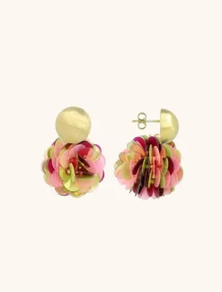Fuchsia Lime Oorbellen Vlinder Sequin Globe M
