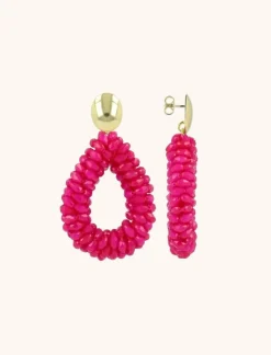 Fuchsia Oorbellen Anne Druppel L Marquis