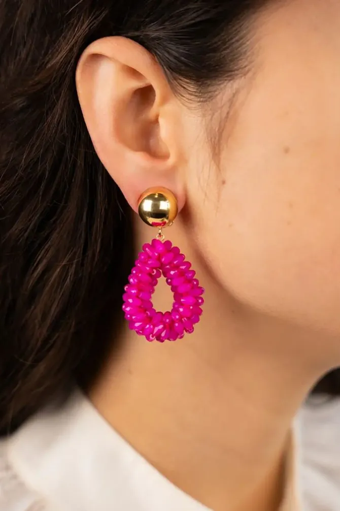 Fuchsia Oorbellen Anne Druppel S Marquis Clip