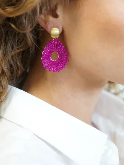 Fuchsia Oorbellen Babs Open Drop S