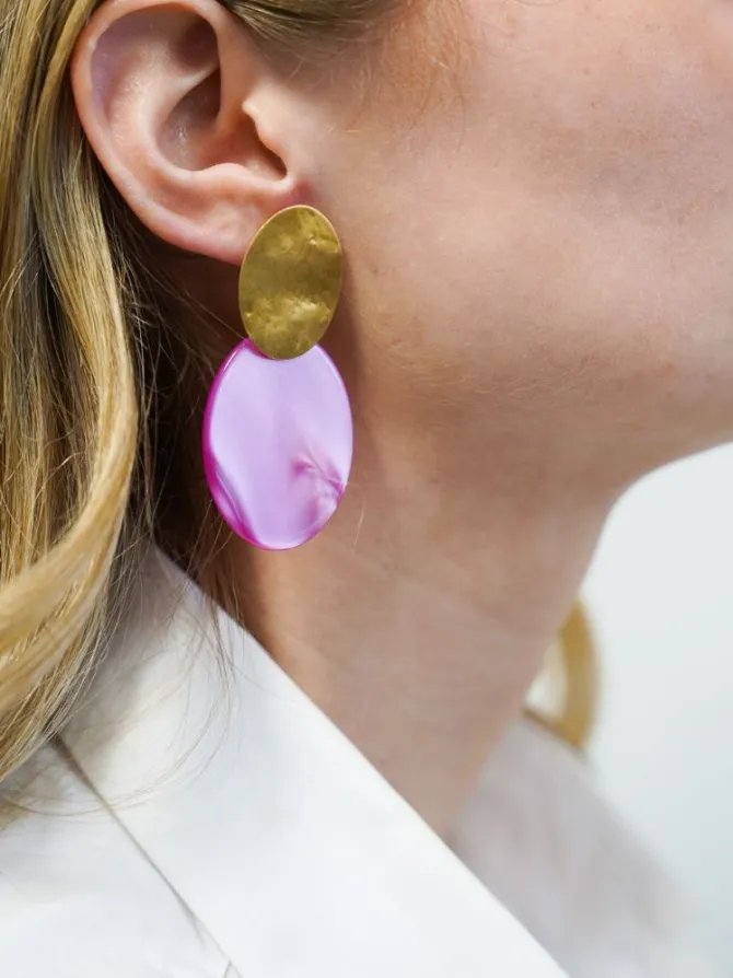 Fuchsia Oorbellen Celia Oval S