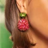 Fuchsia Oorbellen Daisy Globe L Flower Strass