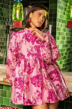 Fuchsia Oorbellen Daisy Globe L Flower Strass