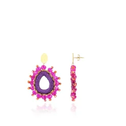 Fuchsia Oorbellen Flo Urchin Drop S