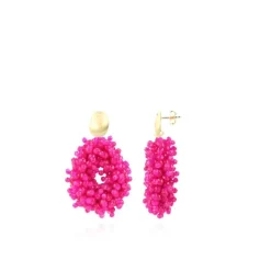 Fuchsia Oorbellen Louise Glassberry Druppel S Double Stones Tonal
