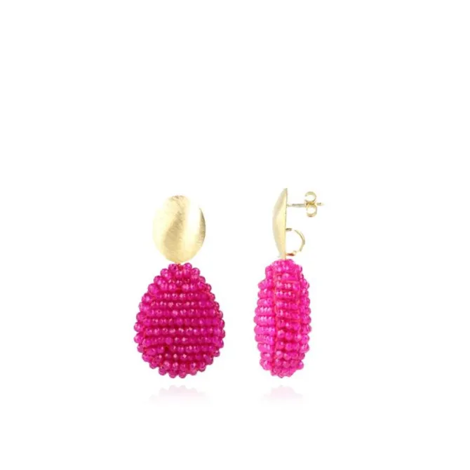 Fuchsia Oorbellen Loulou Closed Drop M