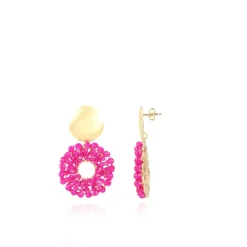 Fuchsia Oorbellen Poppy Rond S