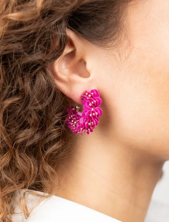 Fuchsia Oorbellen Sequin Creole S