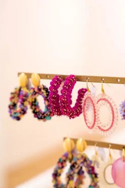 Fuchsia Oorbellen Sequin Creole L