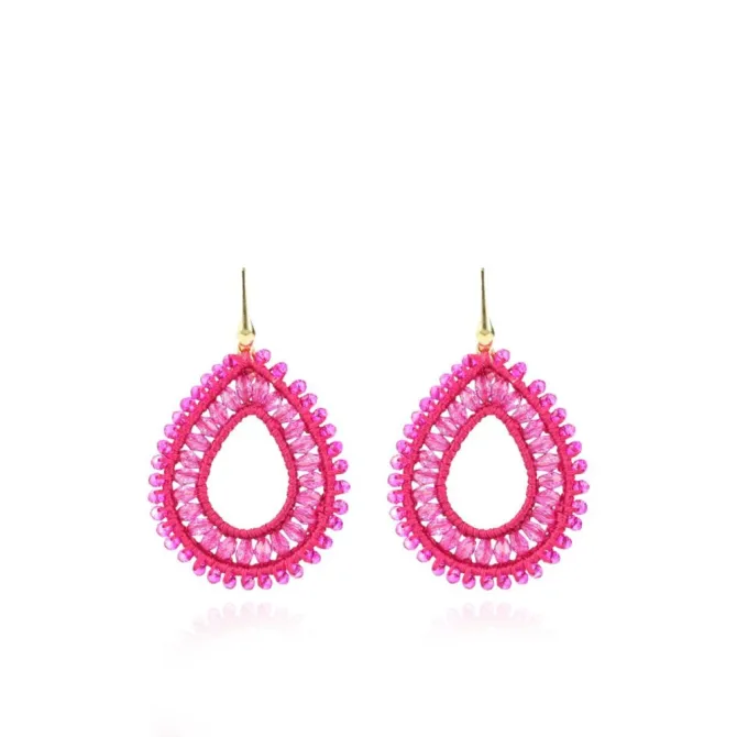 Fuchsia Oorbellen Silk Drop L
