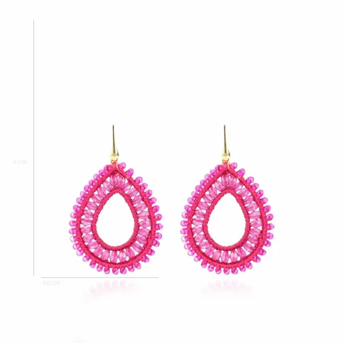 Fuchsia Oorbellen Silk Drop L