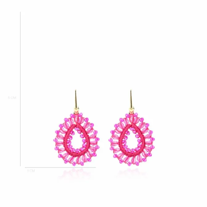 Fuchsia Oorbellen Silk Drop S