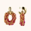Fuchsia Tangerine Oorbellen Ophelia Combi Ovaal L