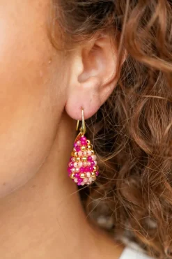 Fuchsia Tangerine Oorbellen Amy Cone Xs