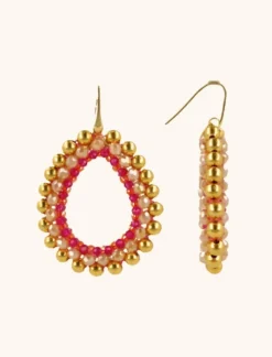 Fuchsia Tangerine Oorbellen Nouk Druppel Deluxe L