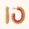 Fuchsia Tangerine Oorbellen Loe Creool Deluxe M