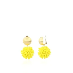 Gele Clip Oorbellen Louise Glassberry Globe L Dubbel Tonal