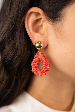 Gemixte Oranje Oorbellen Berry Druppel S Clip
