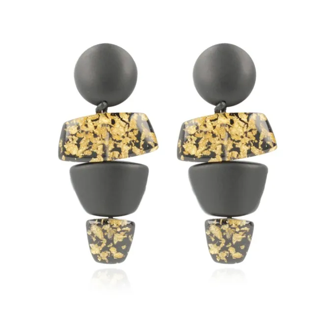 Gold Flakes Oorbel Stella Triple Ornament