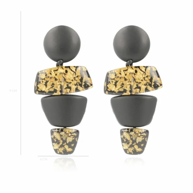 Gold Flakes Oorbel Stella Triple Ornament