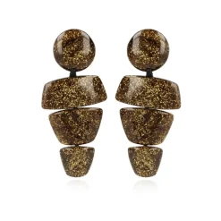 Gouden Glitter Oorbellen Stella Triple Ornament