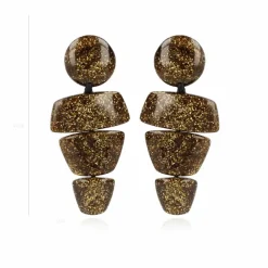 Gouden Glitter Oorbellen Stella Triple Ornament