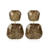 Gouden Glitter Oorbellen Lyra Statement Double
