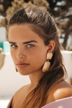 Gouden Oorbellen Lyra Statement Double