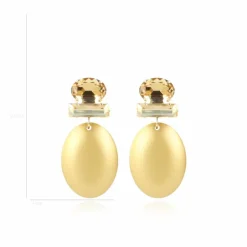 Gouden Oorbellen Sirius Ovaal Strass Licht
