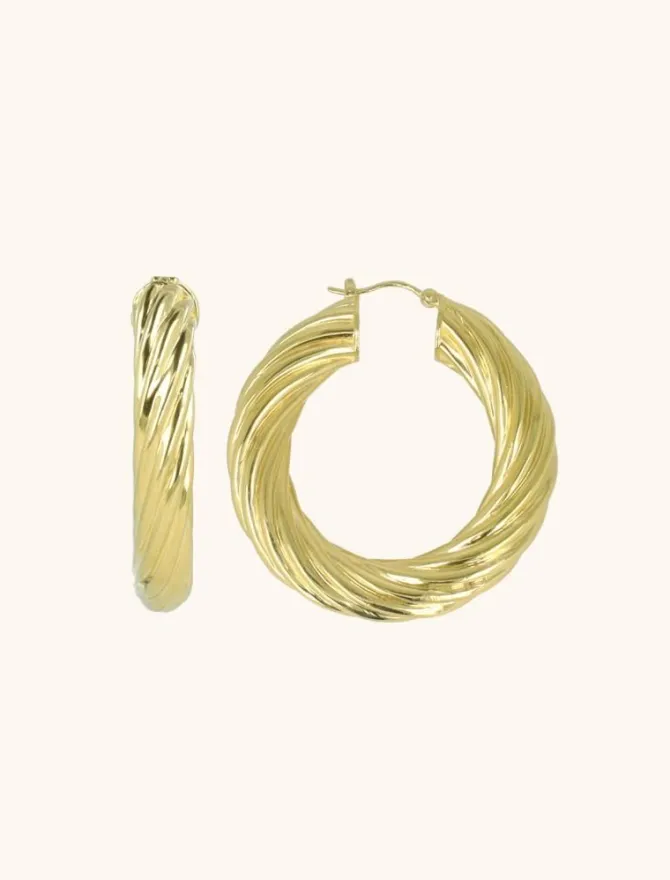 Gouden Oorbellen Twist Creool L