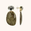 Goudkleurige Glitter Oorbellen Aurora Ovaal L Strass