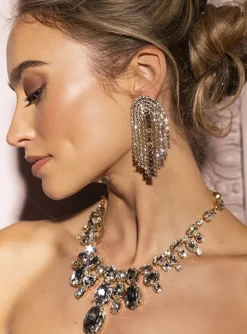 Goudkleurige Kristal Ketting Jane