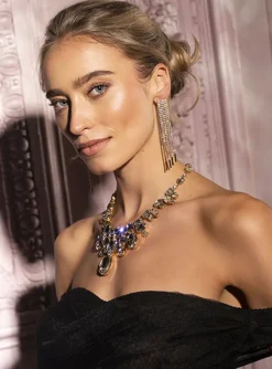 Goudkleurige Kristal Ketting Jane