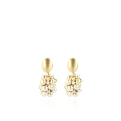 Goudkleurige Oorbellen Amy Irregular Double Stones Cone S
