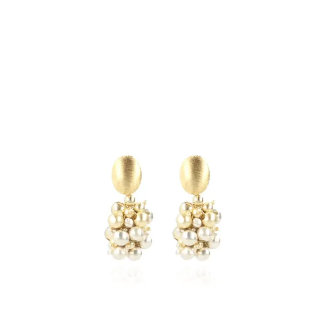 Goudkleurige Oorbellen Amy Irregular Double Stones Cone S