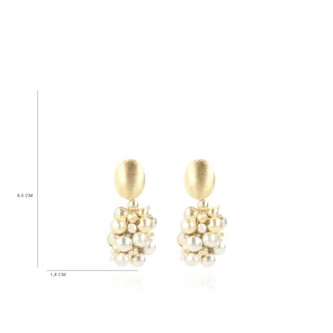 Goudkleurige Oorbellen Amy Irregular Double Stones Cone S