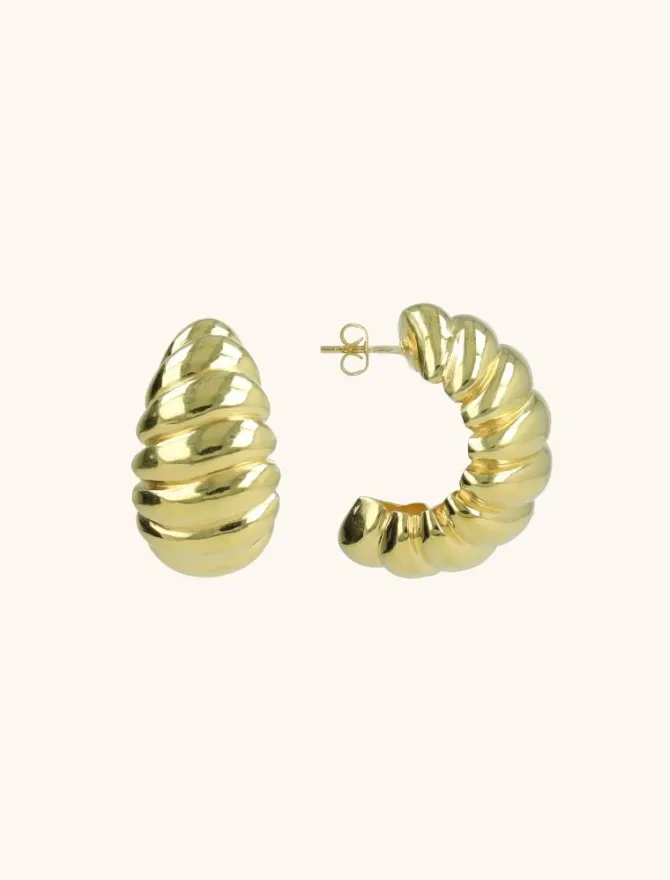Goudkleurige Oorbellen Croissant
