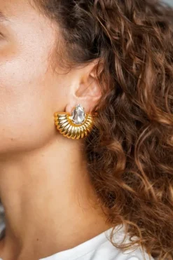 Goudkleurige Oorbellen Drop Shape Joella