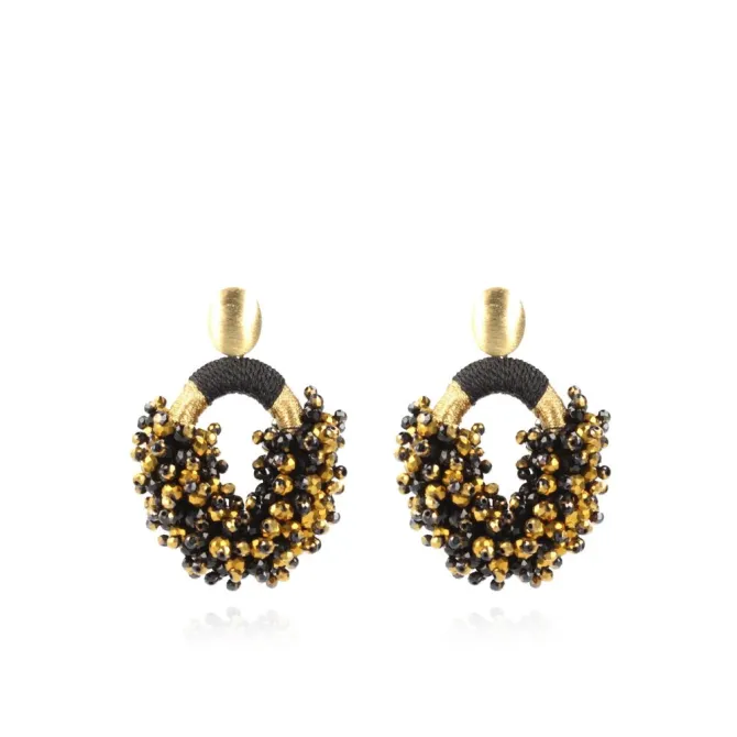 Goudkleurige Oorbellen Eve Combi Oval M Tonal