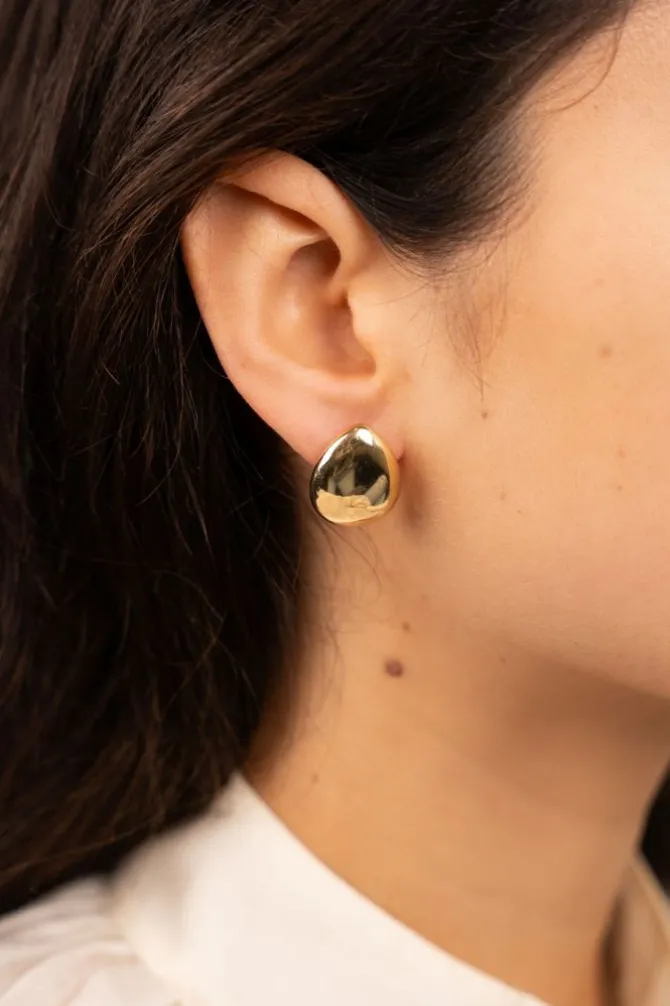 Goudkleurige Oorbellen Flat Drop M
