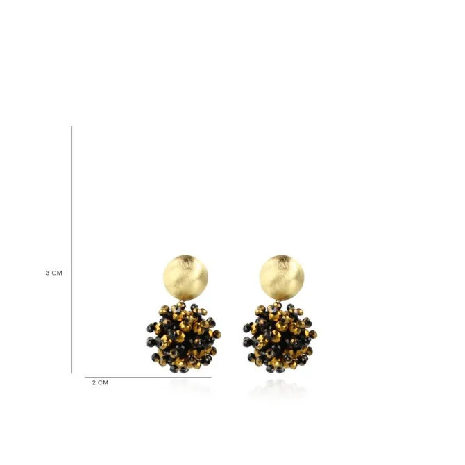 Goudkleurige Oorbellen Jacky Double Stones Tonal Globe S
