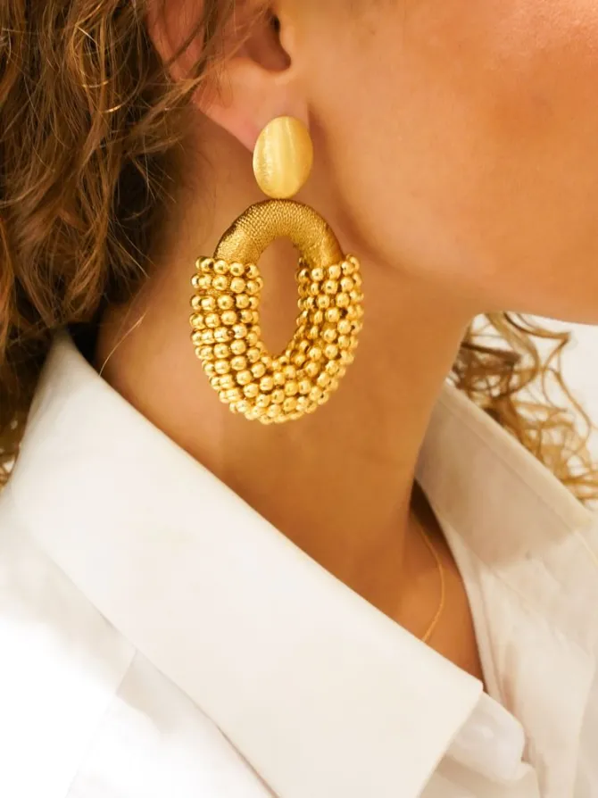 Goudkleurige Oorbellen Limited Yara Ovaal L