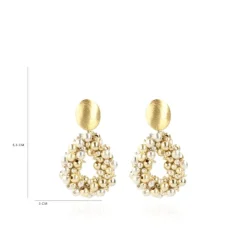 Goudkleurige Oorbellen Louise Irregular Double Stones Drop L