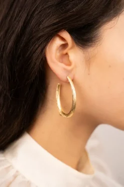 Goudkleurige Oorbellen Ovaal Teardrop Creool M