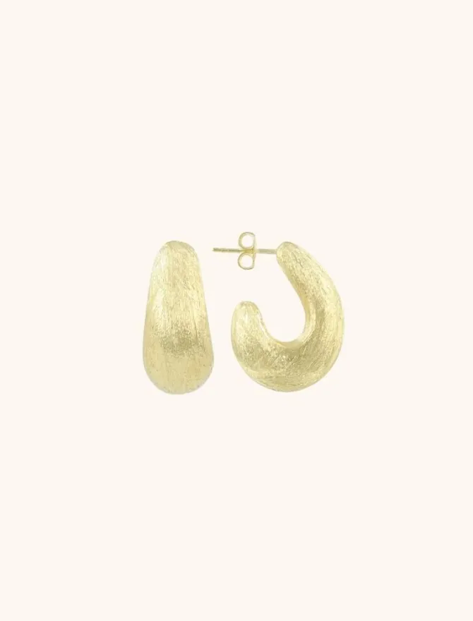 Goudkleurige Oorbellen Thick Ovaal Teardrop Creole Deluxe Xs