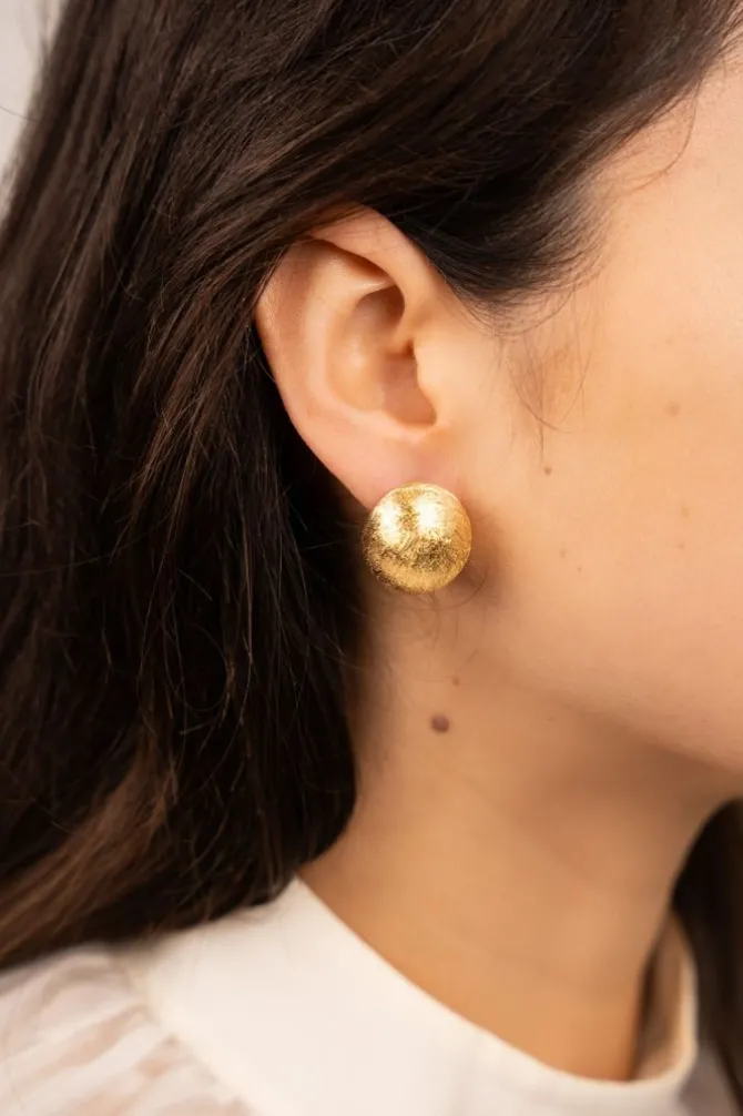 Goudkleurige Oorbellen Thick Rond M