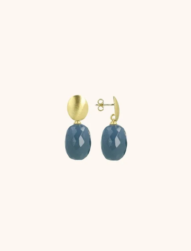 Grijs Blauwe Oorbellen Romijn Quartz M